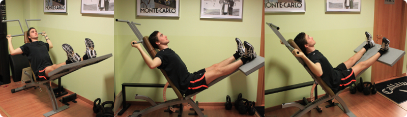 Foto di una persona che utilizza la panca