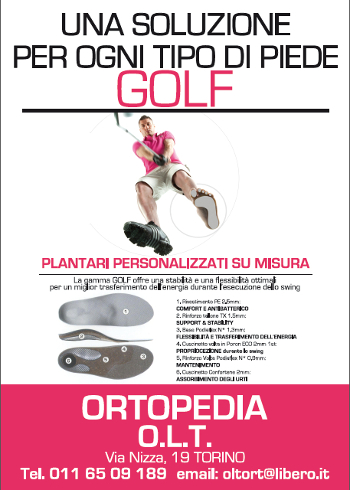 Locandina OLT plantari personalizzati per i golfisti